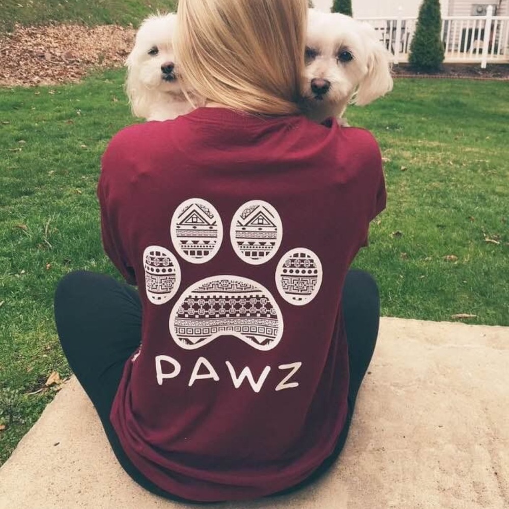 Maroon Paws Long Sleeve